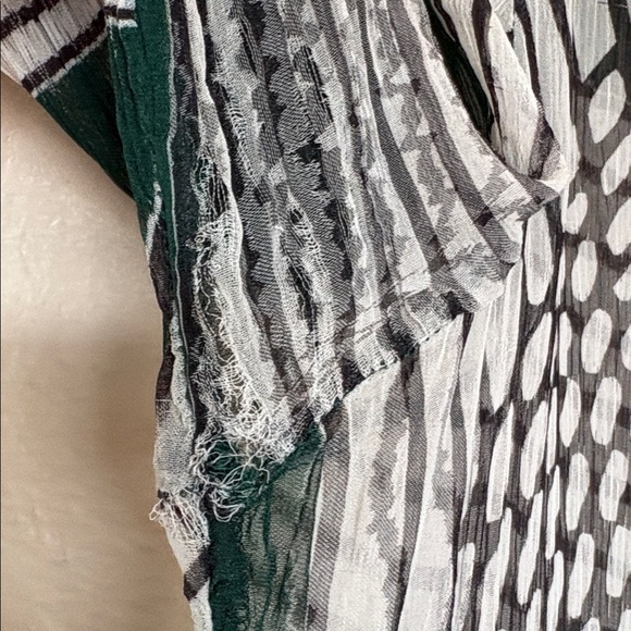 By Anthropologie Marais Green & Black Printed Chiffon Maxi Dress Size XL - Picture 13 of 13